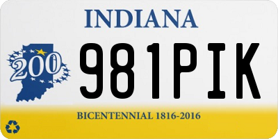 IN license plate 981PIK