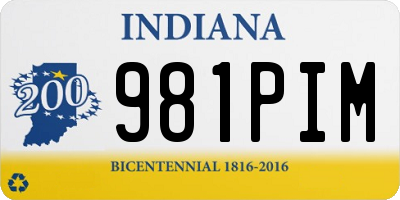 IN license plate 981PIM