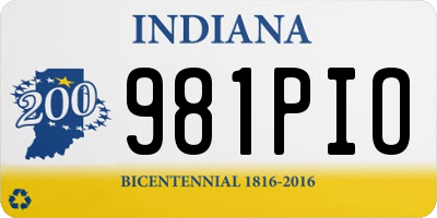 IN license plate 981PIO