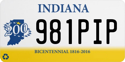 IN license plate 981PIP