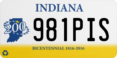 IN license plate 981PIS