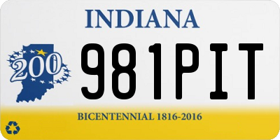 IN license plate 981PIT