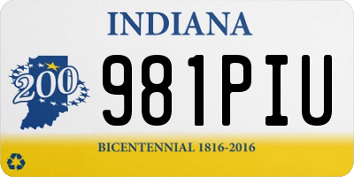 IN license plate 981PIU