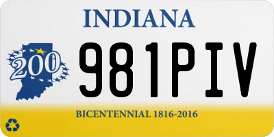 IN license plate 981PIV