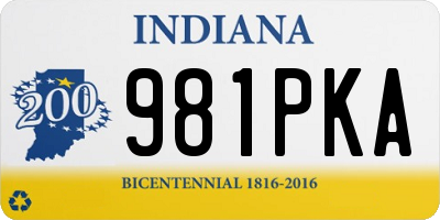 IN license plate 981PKA