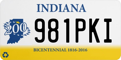 IN license plate 981PKI