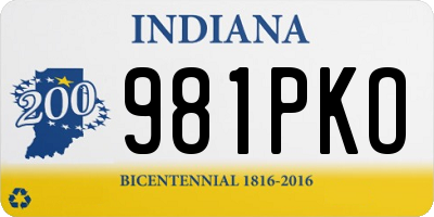 IN license plate 981PKO