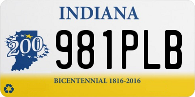 IN license plate 981PLB