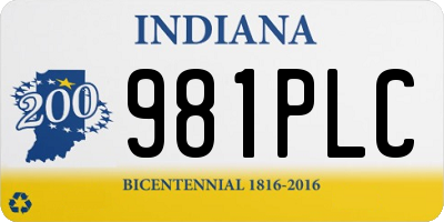 IN license plate 981PLC