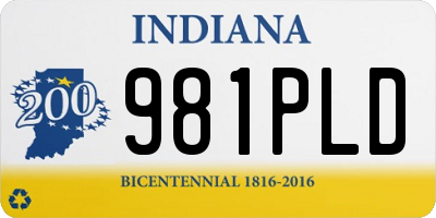 IN license plate 981PLD