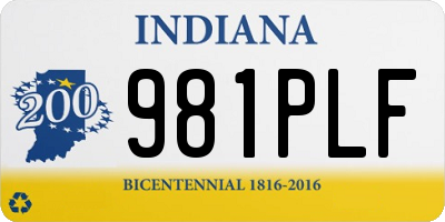 IN license plate 981PLF