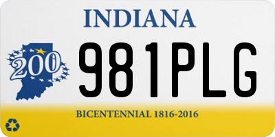 IN license plate 981PLG