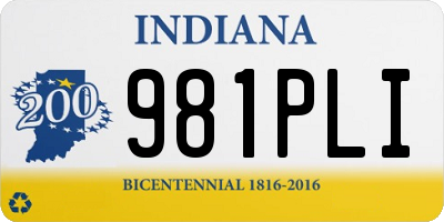 IN license plate 981PLI