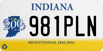 IN license plate 981PLN