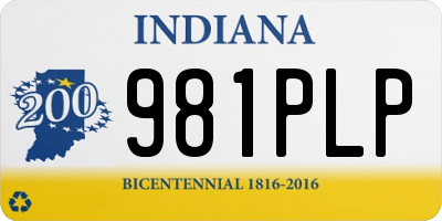 IN license plate 981PLP