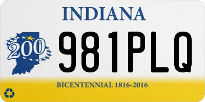 IN license plate 981PLQ