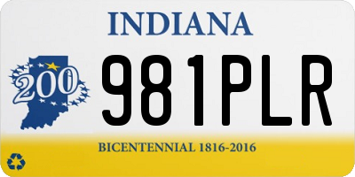 IN license plate 981PLR