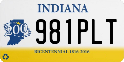 IN license plate 981PLT