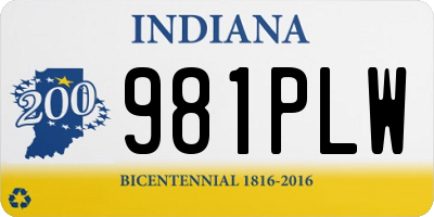 IN license plate 981PLW