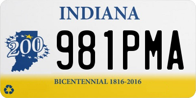 IN license plate 981PMA