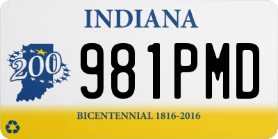 IN license plate 981PMD