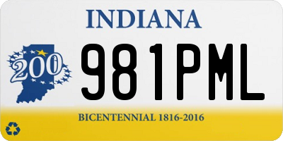 IN license plate 981PML