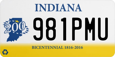 IN license plate 981PMU