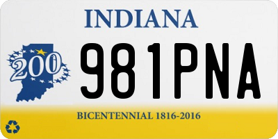 IN license plate 981PNA