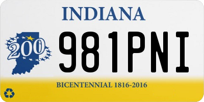 IN license plate 981PNI