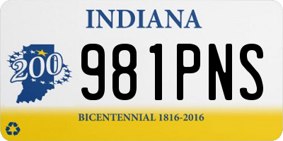 IN license plate 981PNS