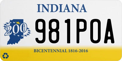 IN license plate 981POA