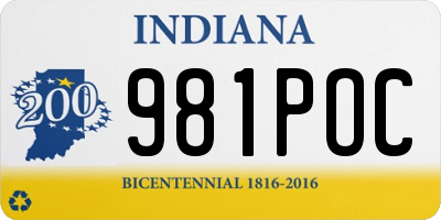 IN license plate 981POC