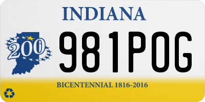 IN license plate 981POG