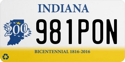 IN license plate 981PON