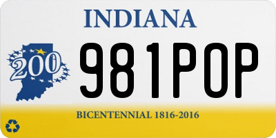 IN license plate 981POP