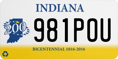 IN license plate 981POU