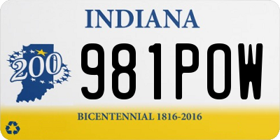 IN license plate 981POW