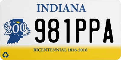 IN license plate 981PPA