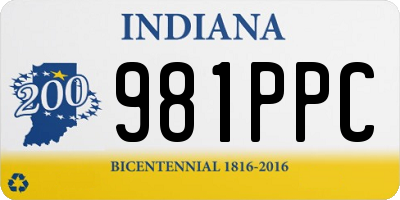 IN license plate 981PPC