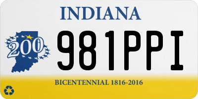 IN license plate 981PPI