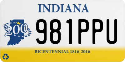 IN license plate 981PPU