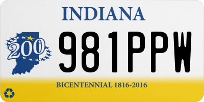 IN license plate 981PPW