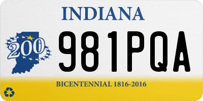 IN license plate 981PQA