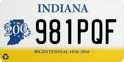 IN license plate 981PQF