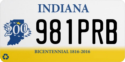 IN license plate 981PRB