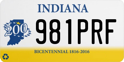 IN license plate 981PRF