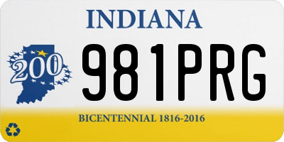 IN license plate 981PRG