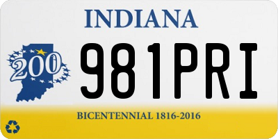 IN license plate 981PRI