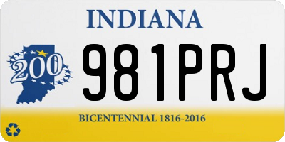 IN license plate 981PRJ