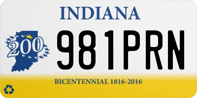 IN license plate 981PRN